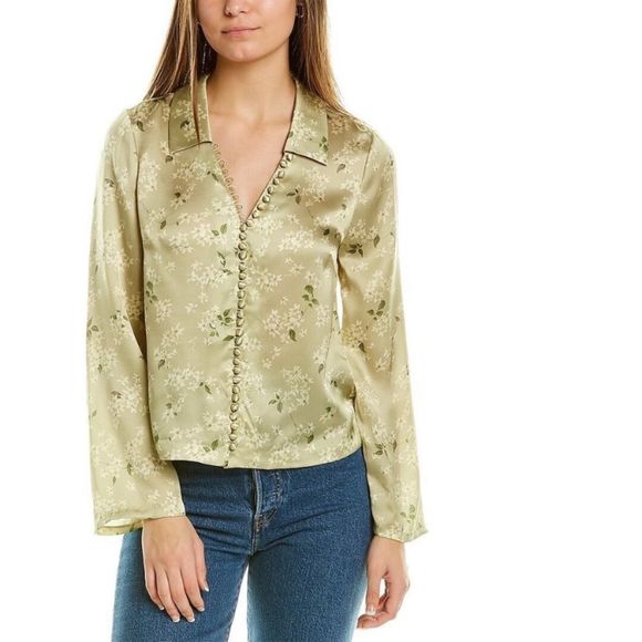 Rebecca Taylor Tops - Rebecca Taylor Adela Floral Print Silk Blouse Size 4